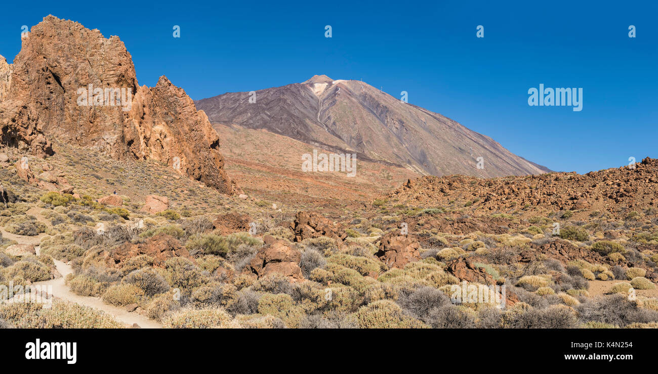 Vulkan Teide, Teide Nationalpark, UNESCO-Weltkulturerbe, Teneriffa, Kanarische Inseln, Spanien, Europa Stockfoto