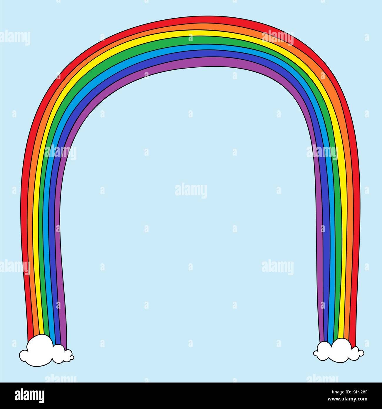 Niedlich, kindisch rainbow Doodle mit Platz für Sie. Für Kinder Veranstaltung Plakat oder Einladung geeignet. Stock Vektor