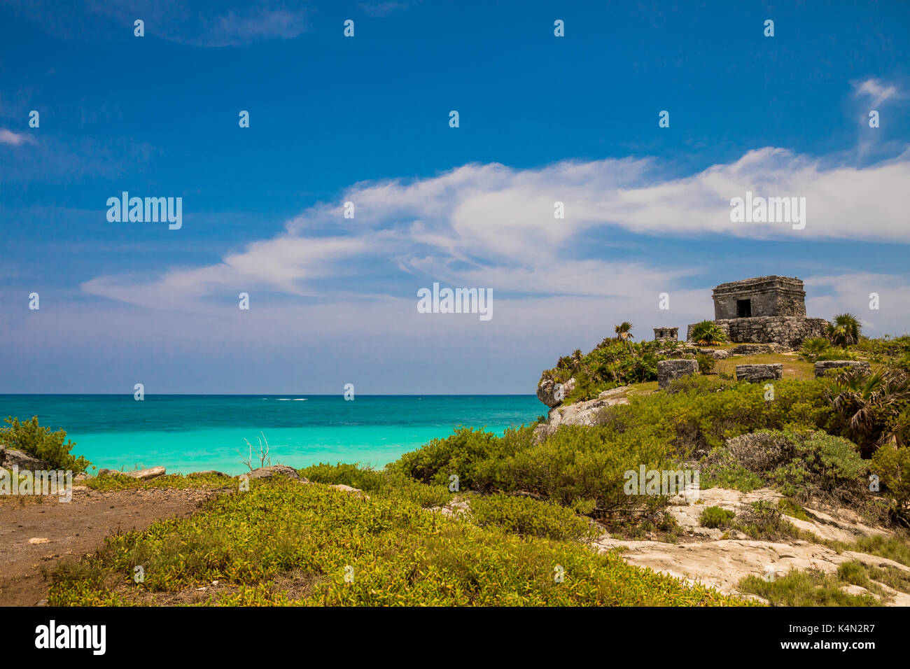 Ruinen von Tulum, Yucatan, Quintana Roo, Mexiko, Nordamerika Stockfoto