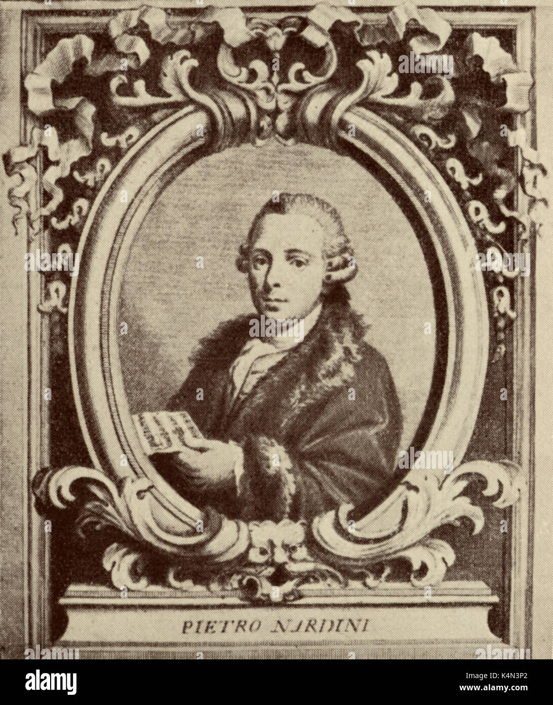 NARDINI, Pietro. Italienischer Violinist und Komponist, 1722-1793 Stockfoto