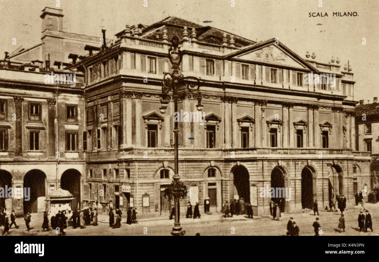 Das Opernhaus La Scala - Mailand der Jahrhundertwende Stockfoto