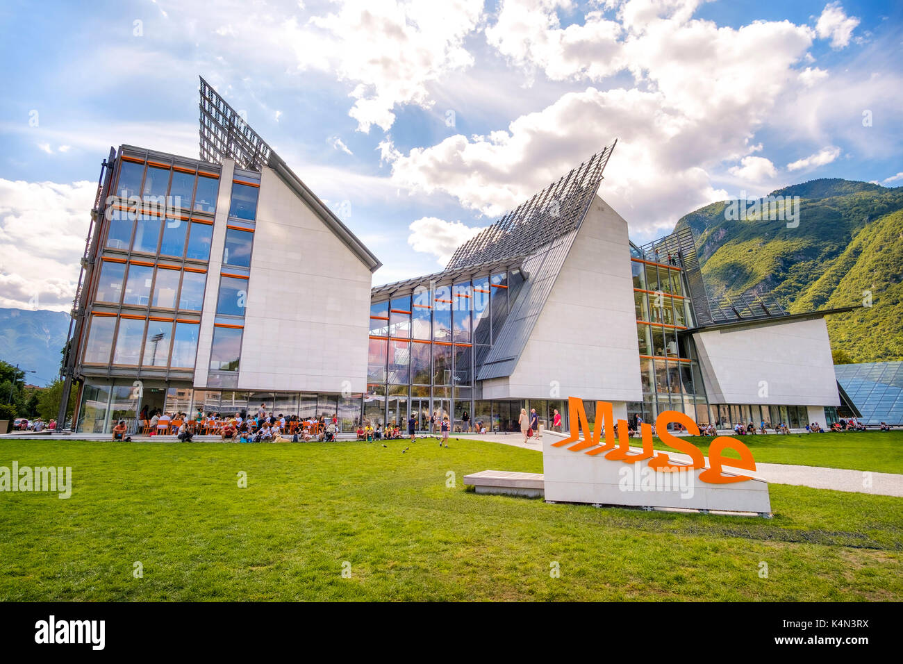 Trient, 14. Aug 2017 - Die MuSe Museum in Trient - Museum für Naturkunde von Renzo Piano entworfen Stockfoto