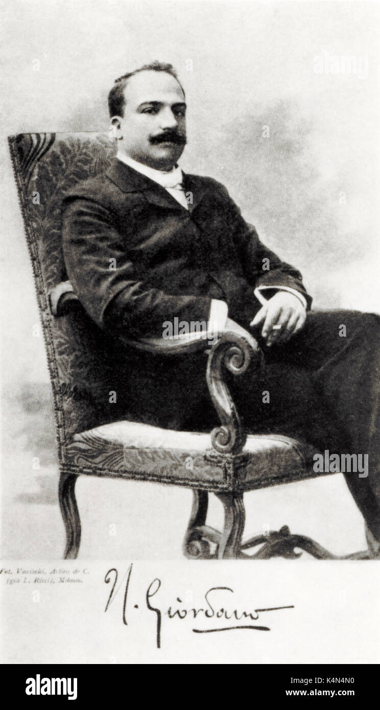 GIORDANO, Umberto - Porträt mit Unterschrift der italienischen Oper Komponist, 1867-1948 Stockfoto
