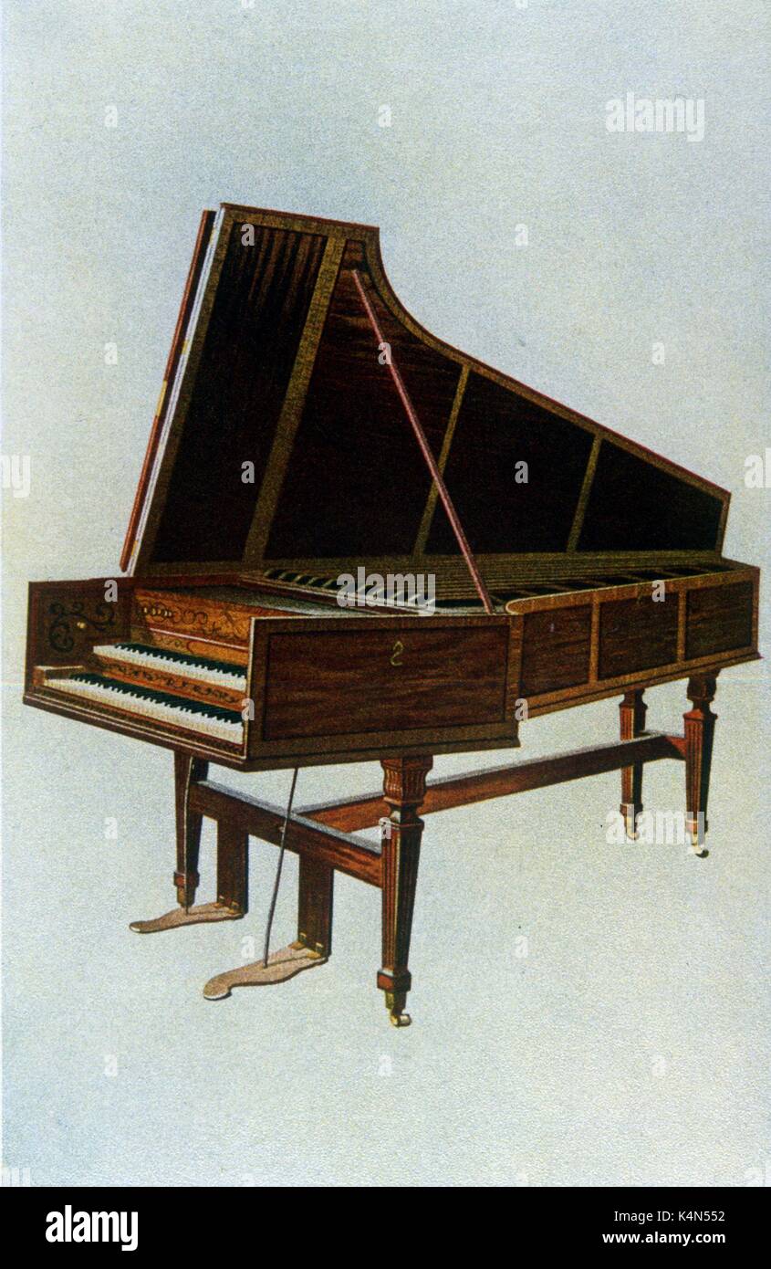 Cembalo der 'Kaiserin' Cembalo von Shudi (Tschudi) und Broadwood, c 1773 1921 gezeichnet, durch Hipkins. (Alfred James Hipkins 1826-1903) Stockfoto