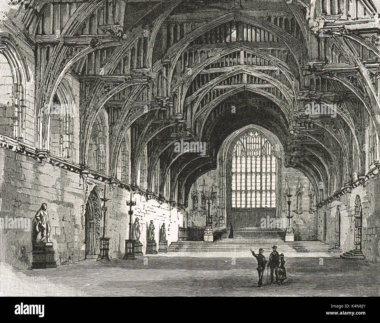Westminster Hall aus dem frühen 19. Jahrhundert, vor der Restaurierung von Charles Barry Stockfoto