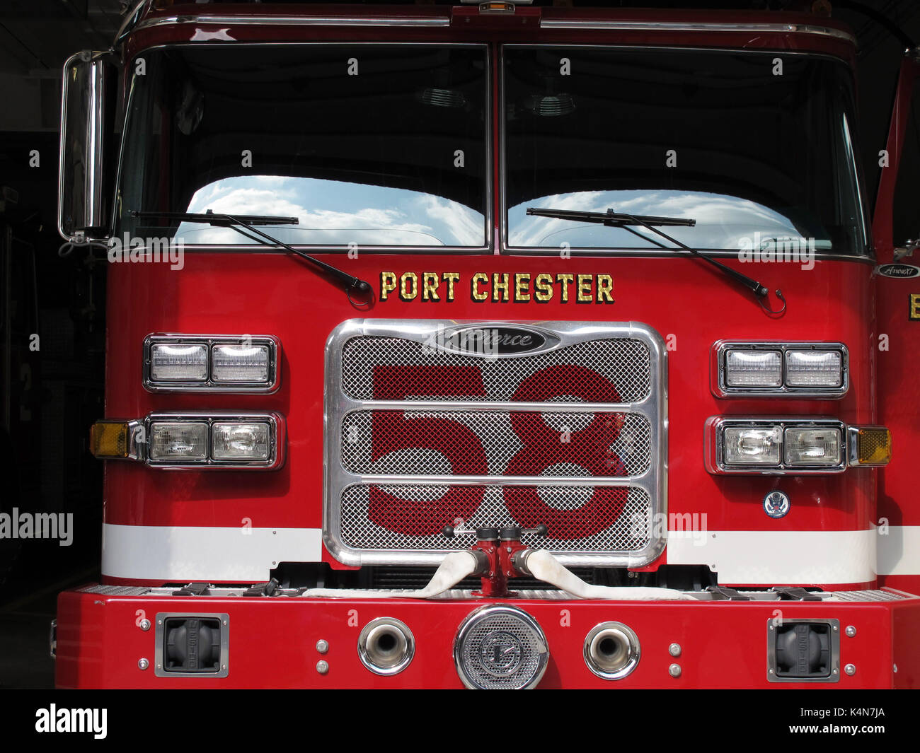 Port Chester Fire Engine Stockfoto