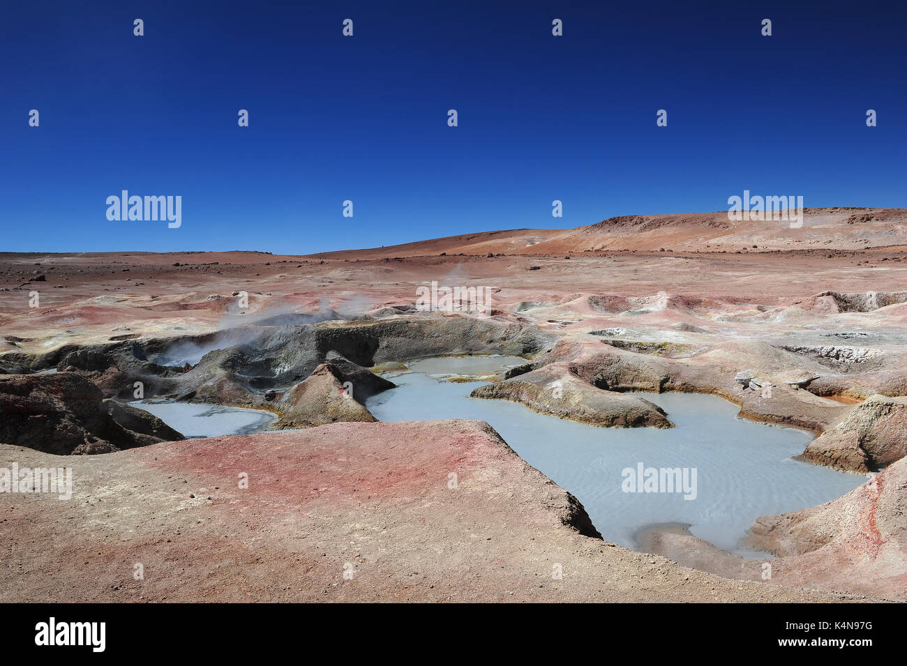 Das Sol de Manaña Geyser Basin (4850 m) im südlichen Bolivien Stockfoto