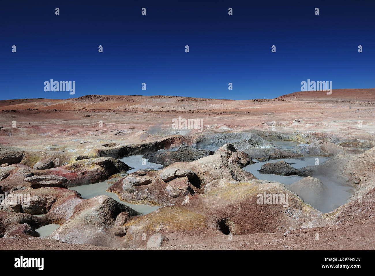 Das Sol de Manaña Geyser Basin (4850 m) im südlichen Bolivien Stockfoto