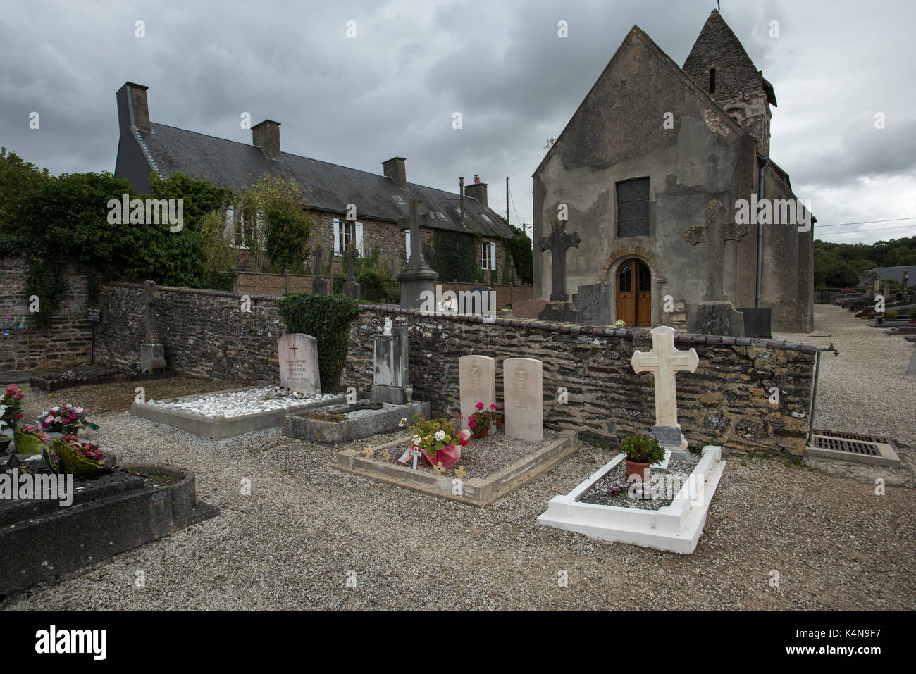 Kirche St. Remy sur Orne, Calvados, Normandie, Frankreich. Aug 2017 Stockfoto