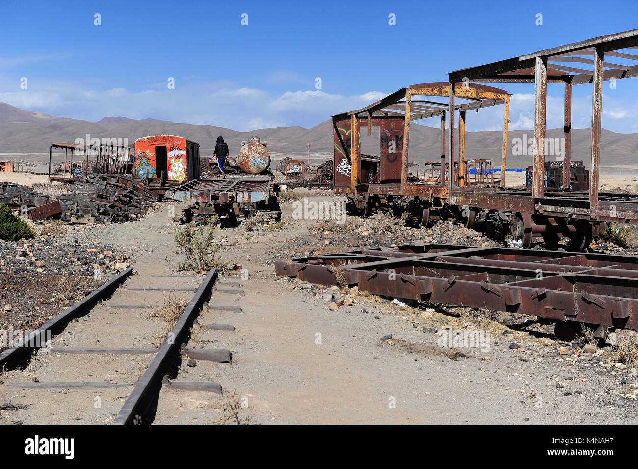 Der Friedhof vor den Toren der Stadt Uyuni, im südlichen Bolivien Stockfoto