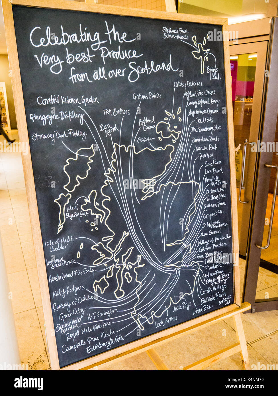 Karte von schottischen Essen, National Gallery of Scotland, Edinburgh, Schottland, UK, GB. Stockfoto