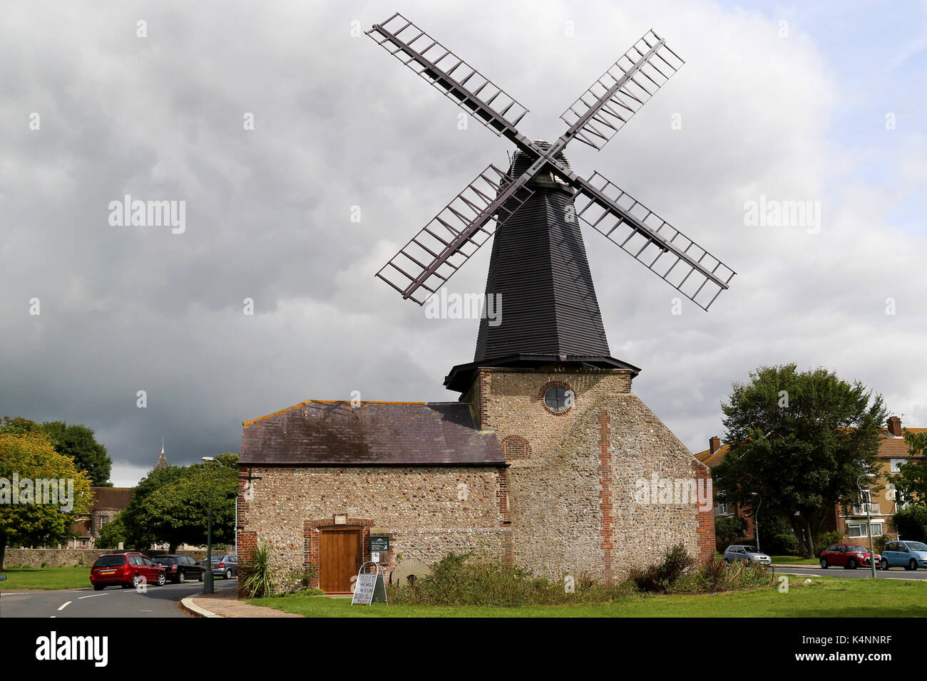 West Blatchington Mühle, einem denkmalgeschützten Kittel Mühle in Brighton und Hove, Sussex. Gebaut 1820 Stockfoto