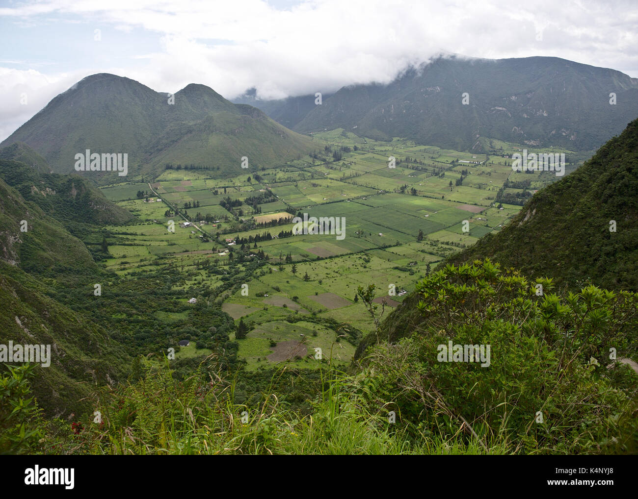 RESERVA GEOBOTANICA PULULAHUA, Ecuador - 2017: Einrichtung eines alten inaktiven Vulkan. Stockfoto