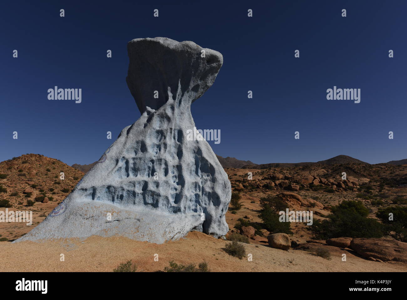 Bemalte Steine, Tafraoute, Marokko, Afrika Stockfoto