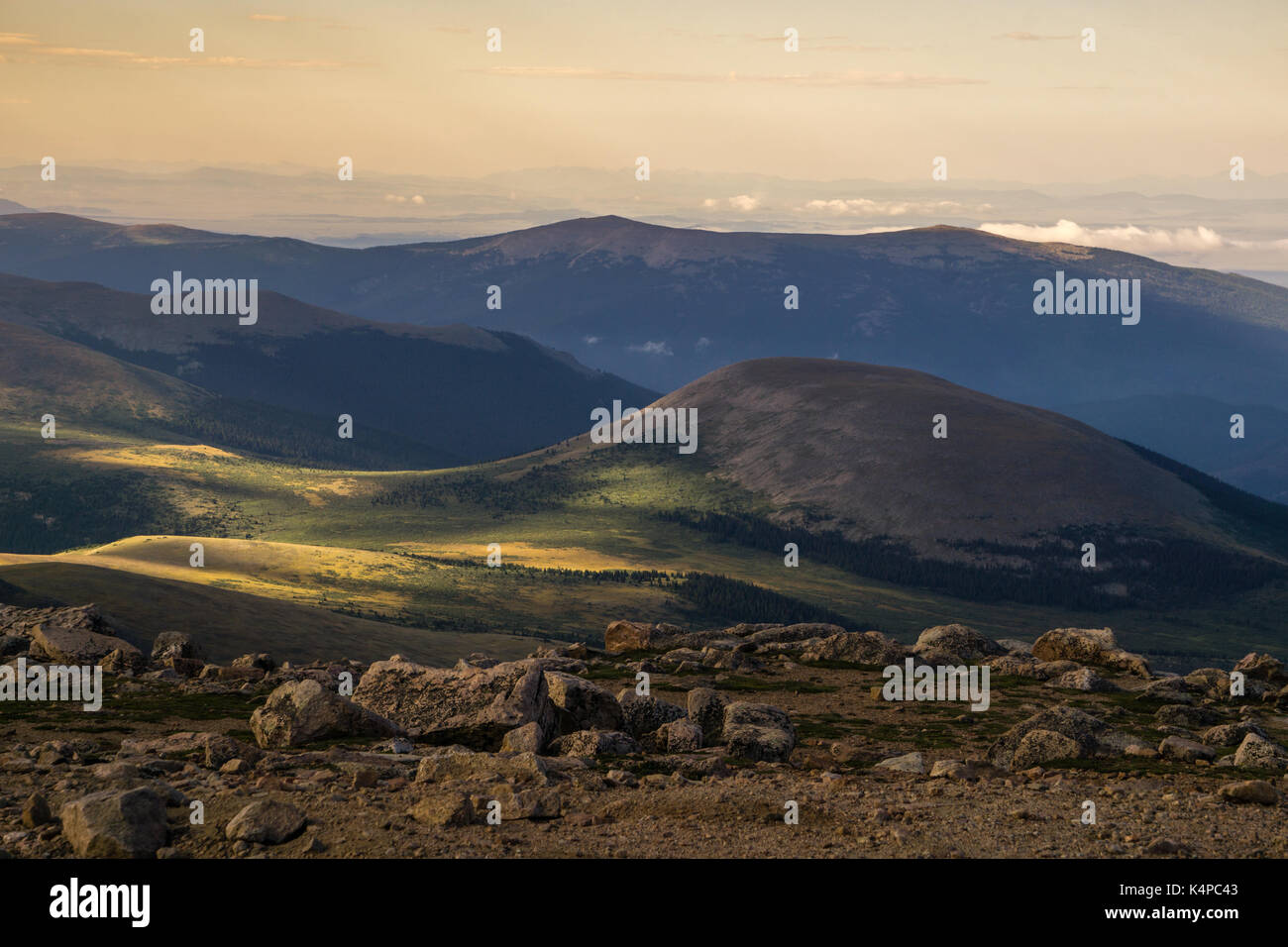 Aus hoch auf Mount Evans Road, Idaho Springs, Colorado. Stockfoto