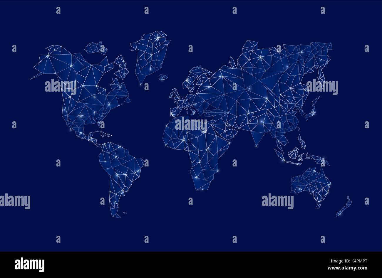 Moderne, in Blau digitale Landkarte Konzept Abbildung mit futuristischen Elementen ideal für Wirtschaft, Wissenschaft oder Internet Projekt. EPS 10 Vektor. Stock Vektor