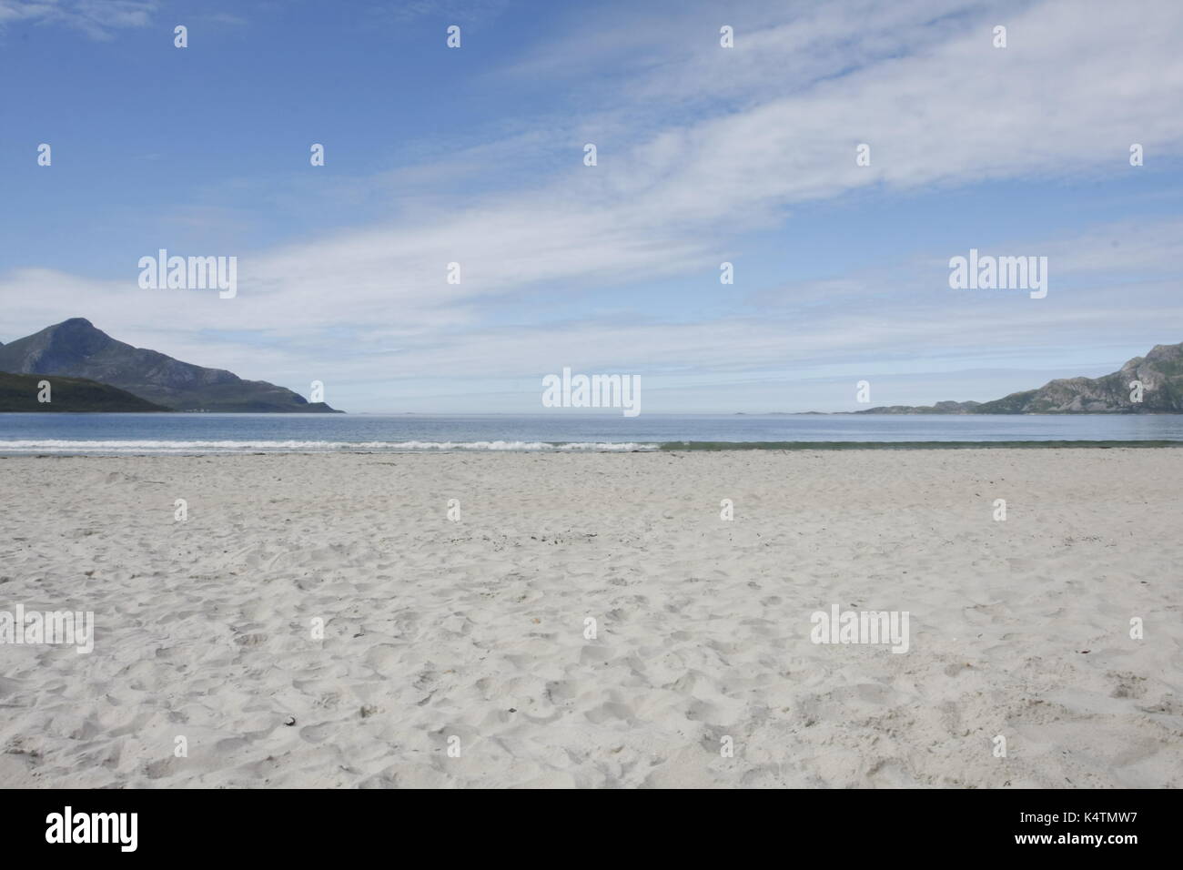 Sand Beach Kvaløya Tromsø Sommer Tag Stockfoto