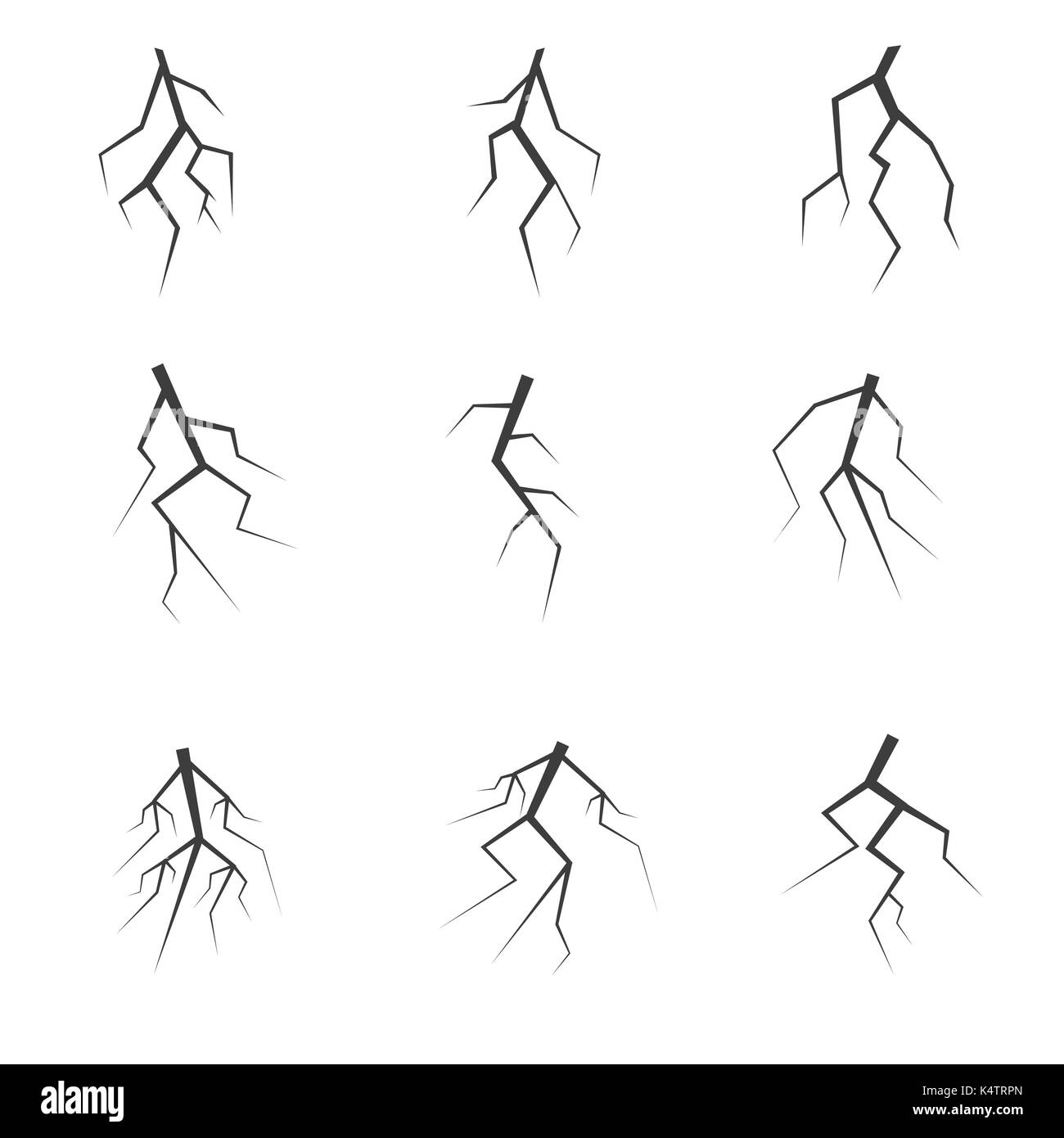 Blitz-symbol eingestellt Stock Vektor
