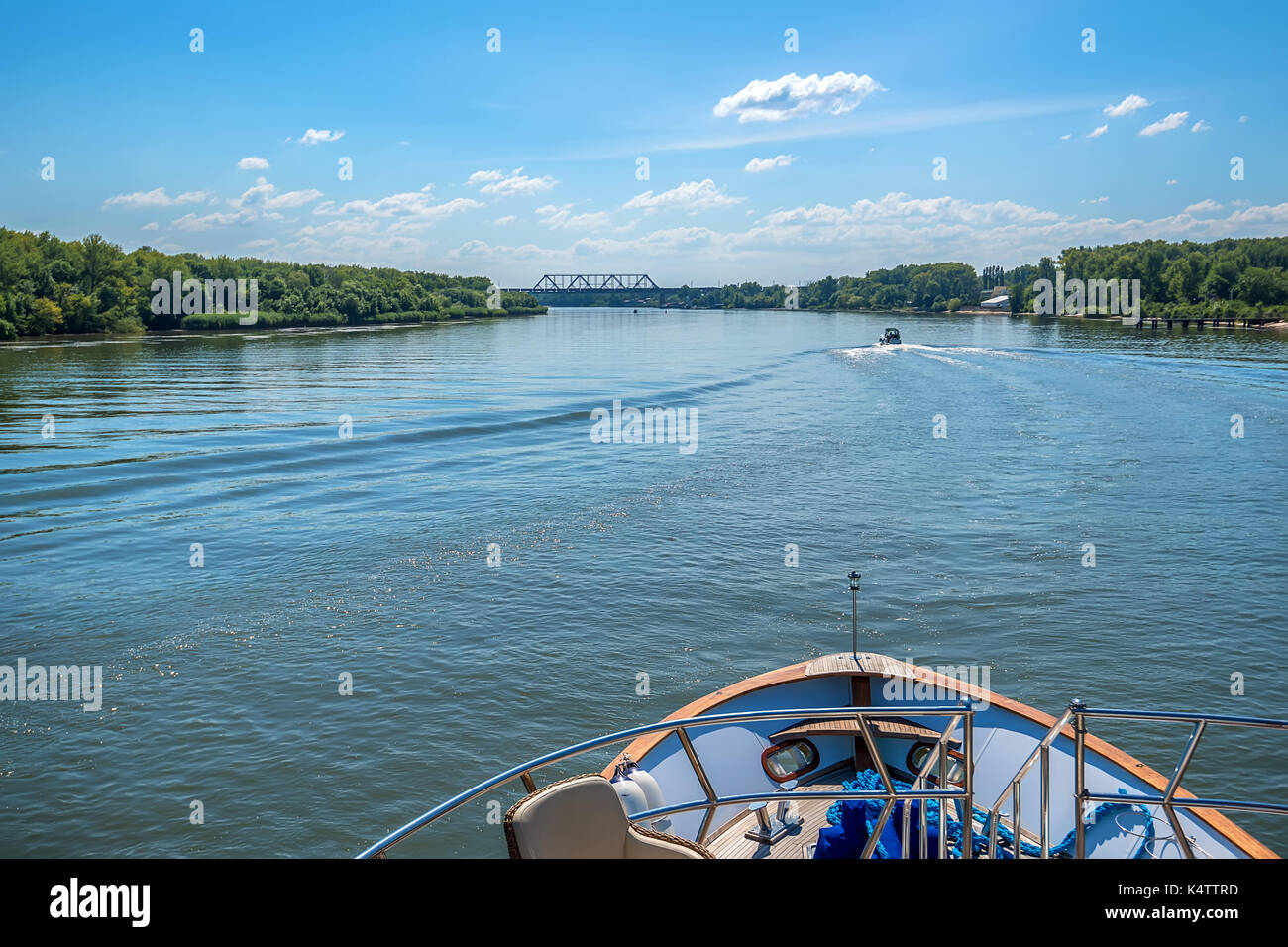 Blick auf die Stadt Rostow-am-Don von Yacht Stockfoto