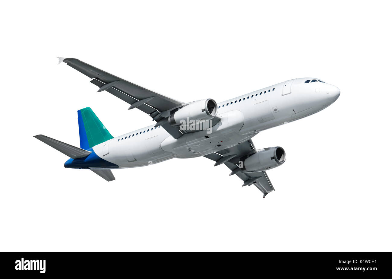 Flugzeug isoliert auf weißem Hintergrund Stockfoto
