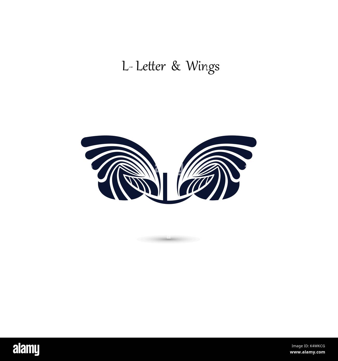 L-Brief unterzeichnen und Angel Wings. Monogramm Flügel Vektor logo Vorlage. classic Emblem. Elegante dynamische Buchstaben des Alphabets mit Flügeln. kreatives Gestaltungselement. co Stock Vektor