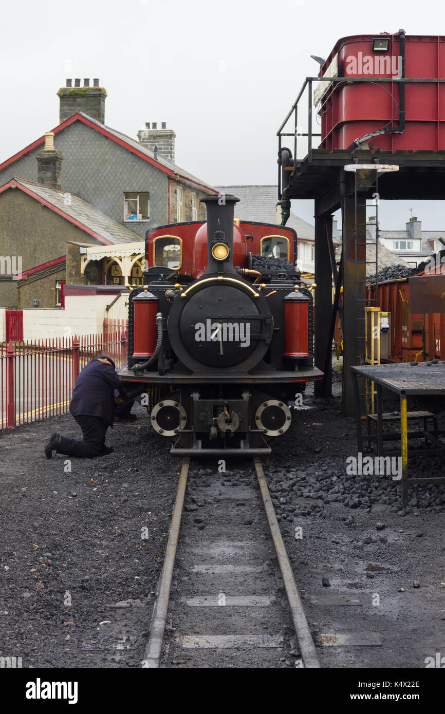 Schmalspur Dampflok David Lloyd George der Ffestiniog Railway Company Stockfoto