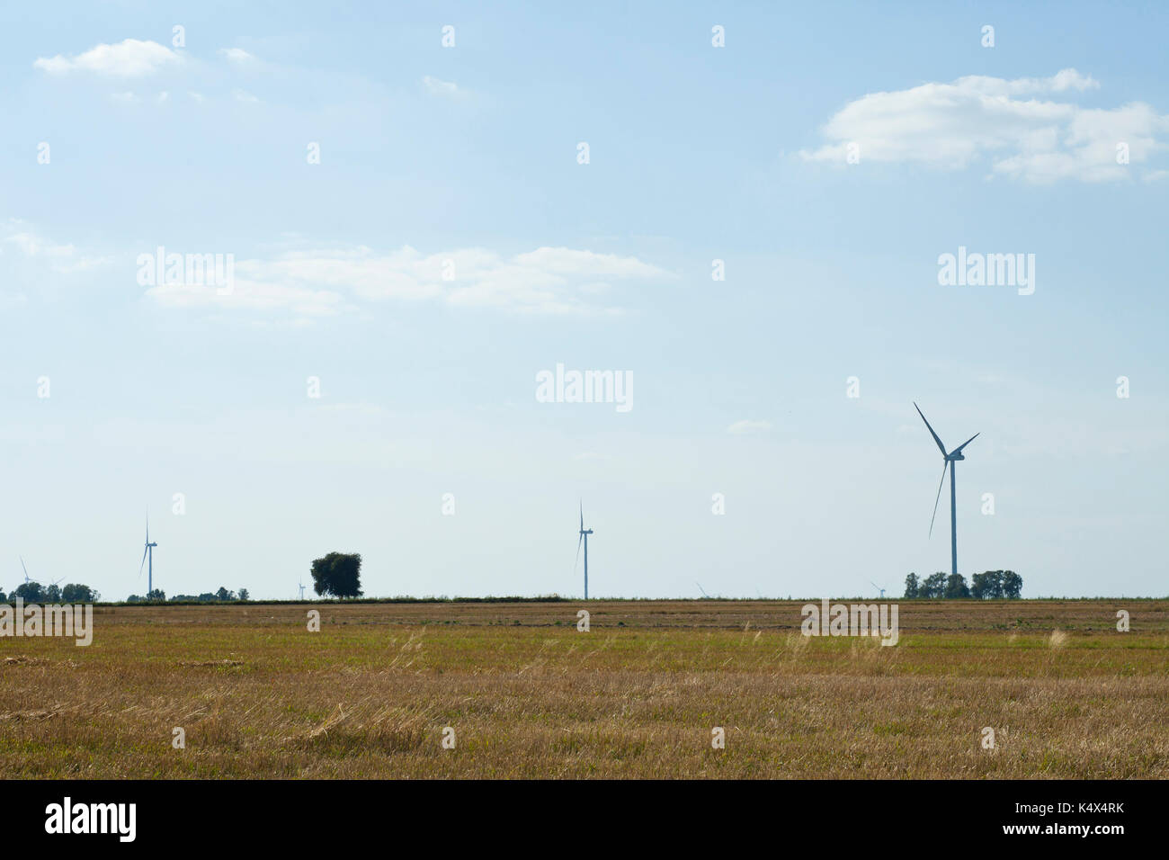 Windenergieanlagen Farm, erneuerbare Energie Stockfoto