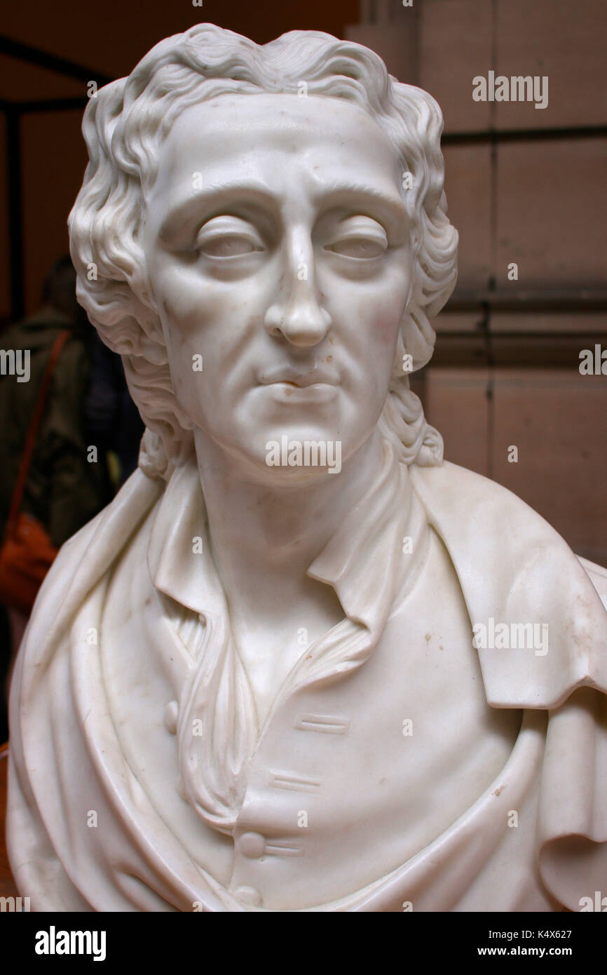 Bueste John Locke, Kelvingrove Art Gallery und Museum, Glasgow, Schottland/ Schottland. Stockfoto