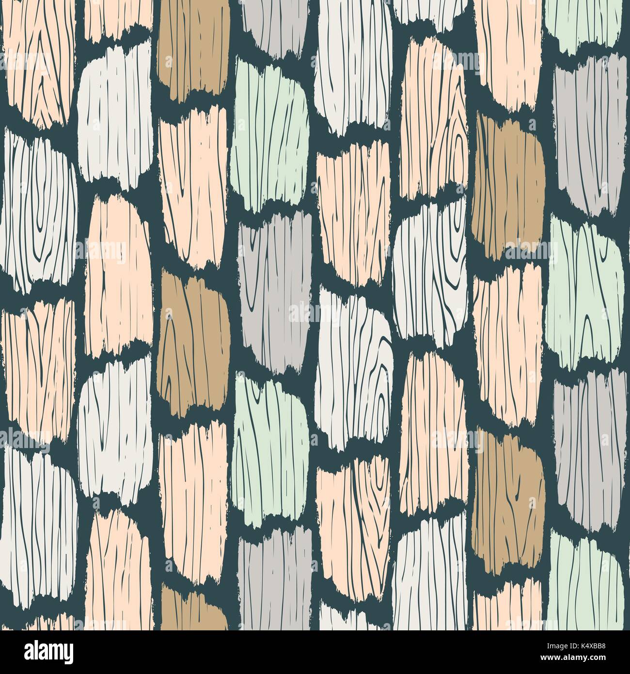 Holzplanken nahtlose Muster. Baumrinde Textur vektor Hintergrund. Stock Vektor