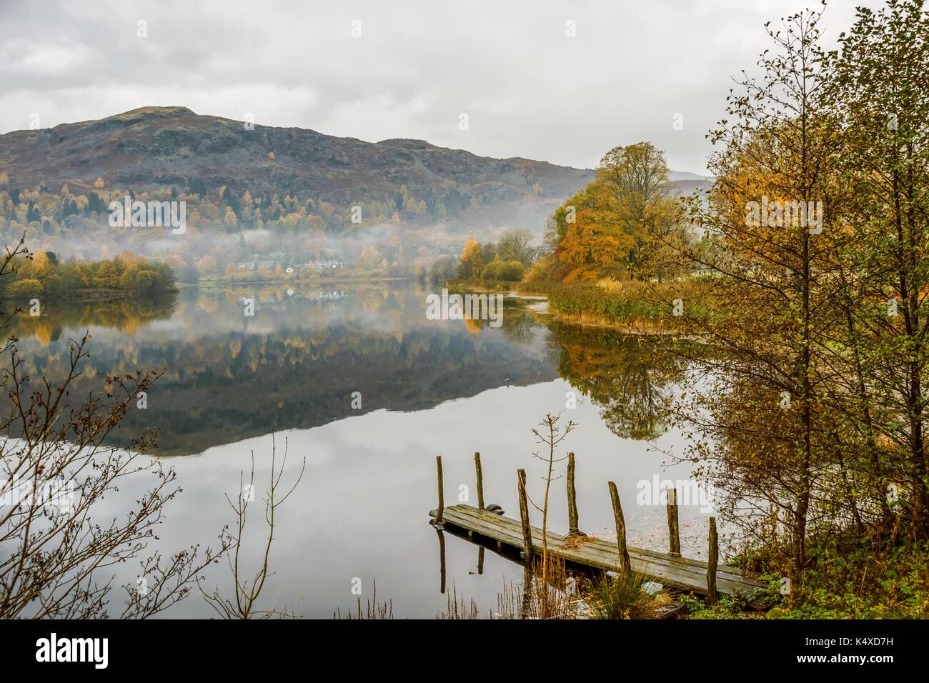 Herbstfarben in Grasmere Stockfoto