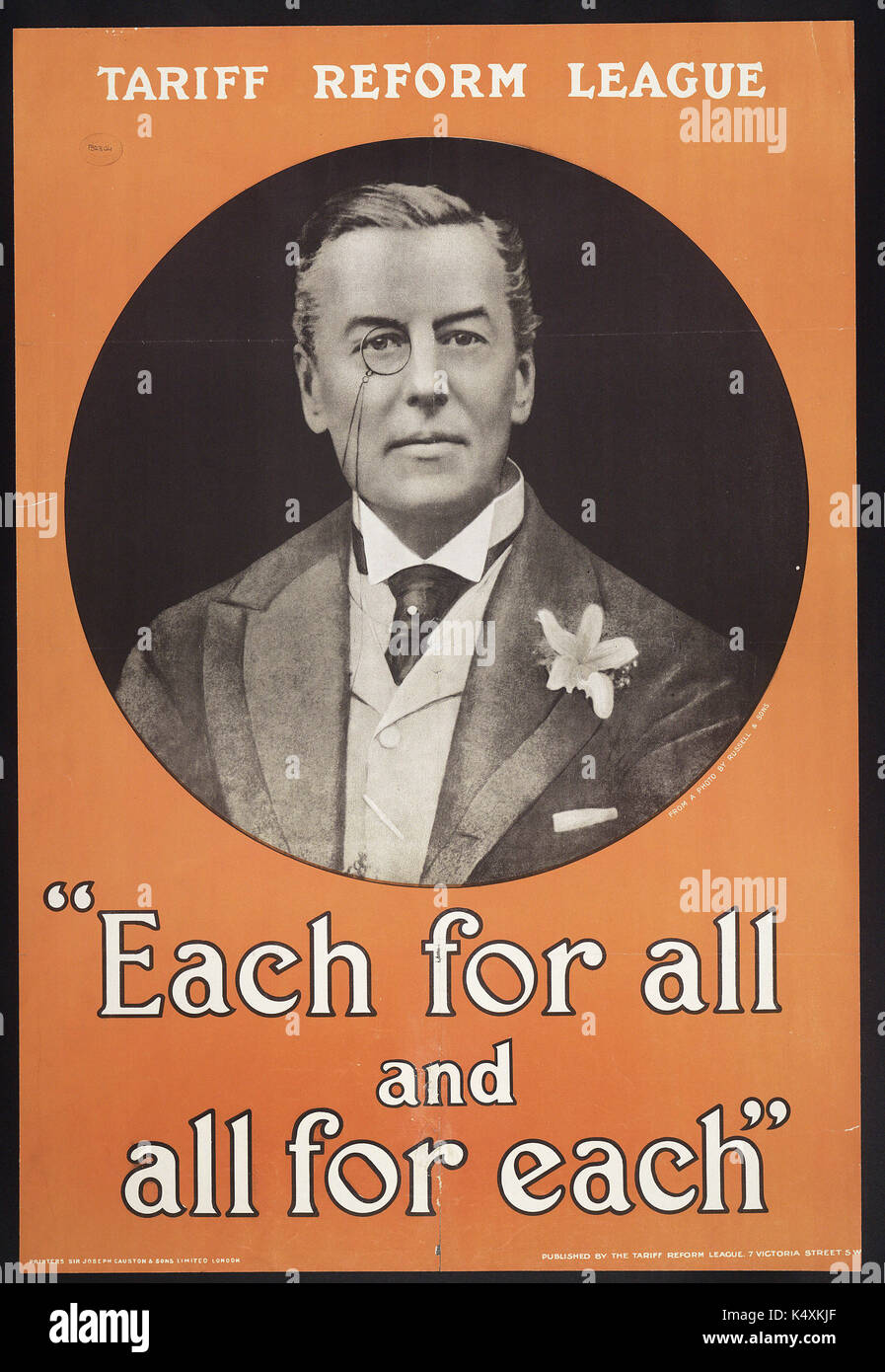 Jeder für alle und alle für jeden - Britische politische Plakate, c 1905 - c 1910 Stockfoto