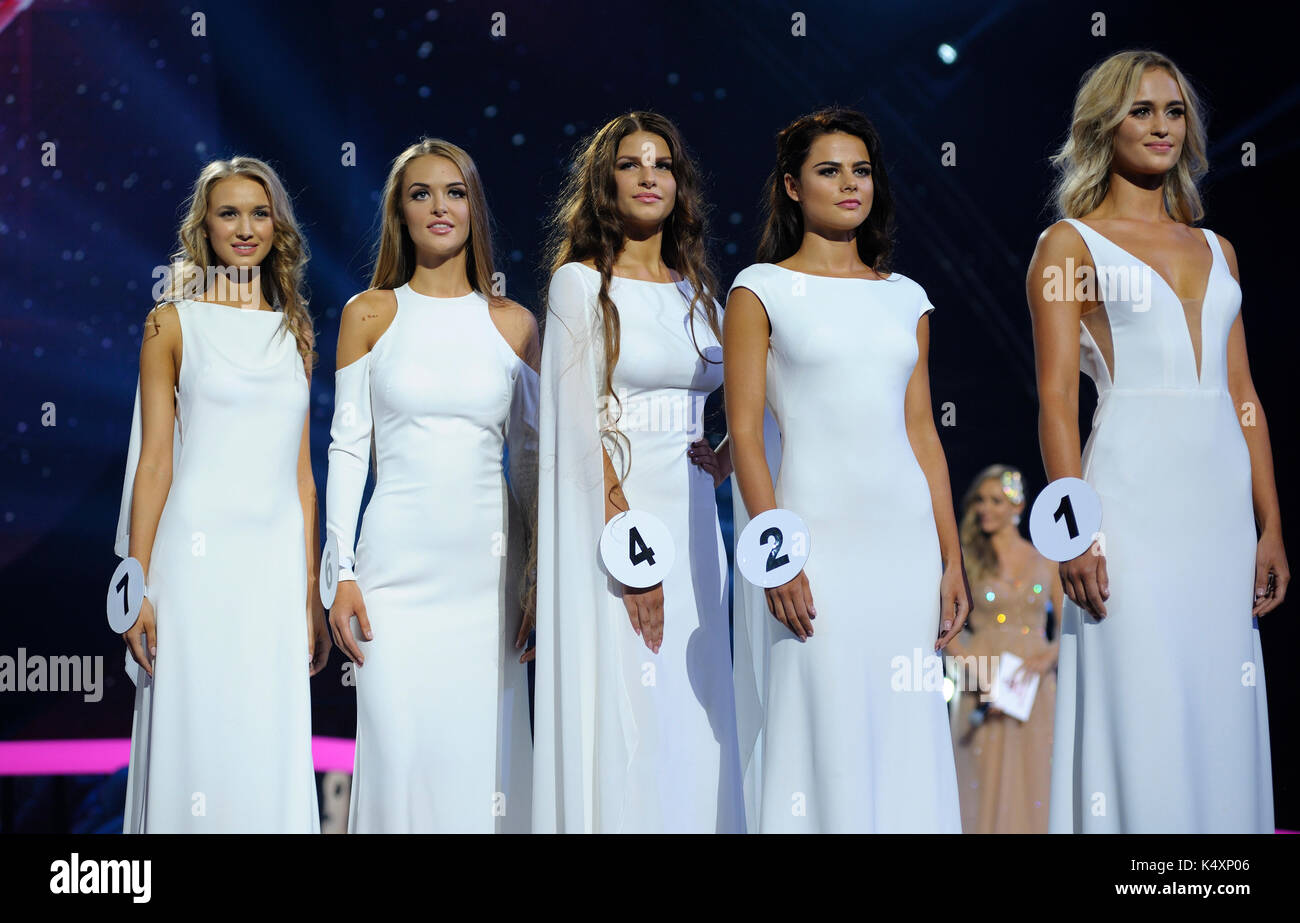 September 06,2017. Kiew, Ukraine. Miss Ukraine 2017, Beauty Pageant. Finale fand im Nationalen Palast der Künste "Ukraina" Stockfoto