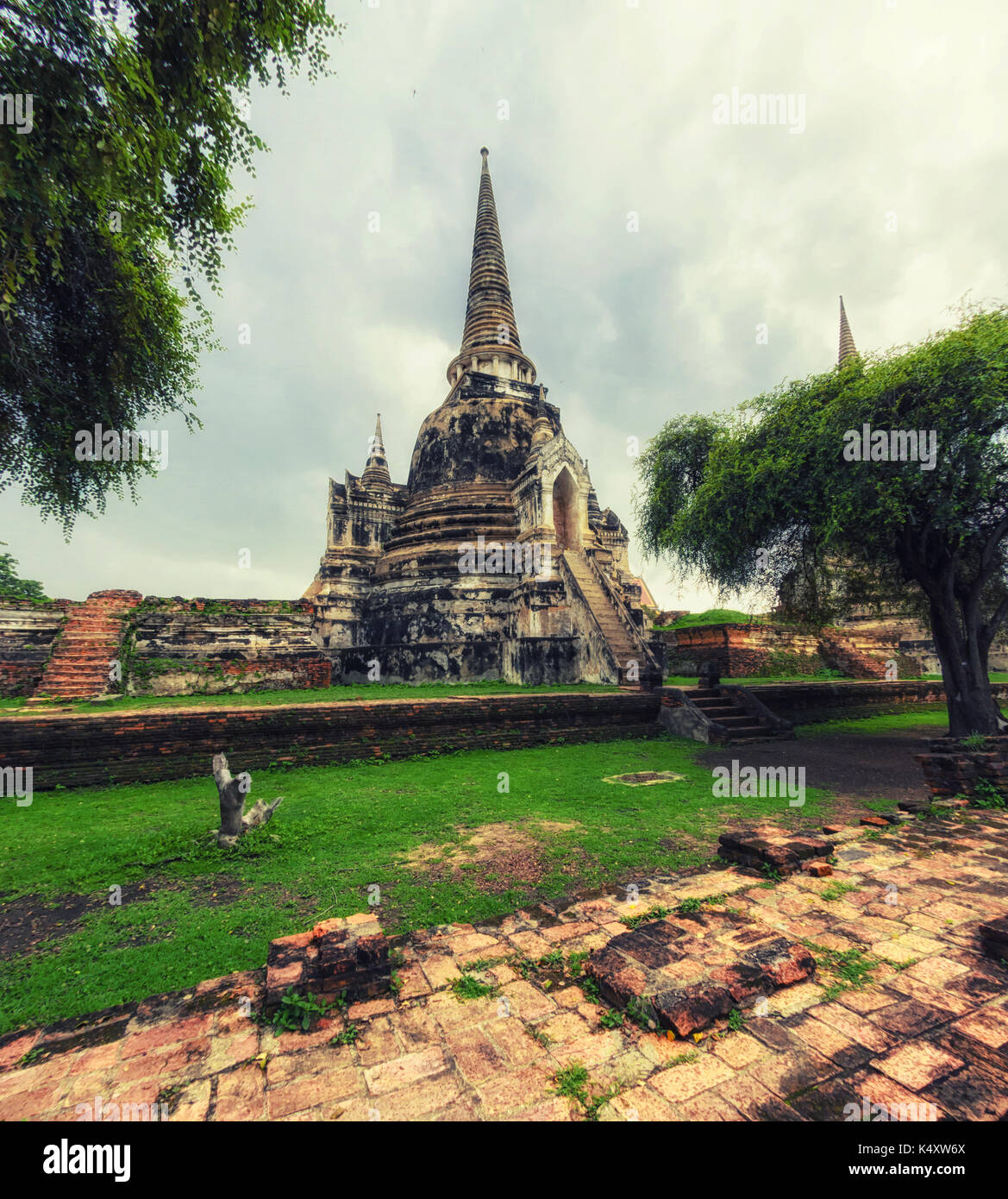 Wat Phra Si Sanphet Ayutthaya - Ayutthaya Historical Park ist ein Weltkulturerbe Ayutthaya in Thailand betrachtet worden. Stockfoto