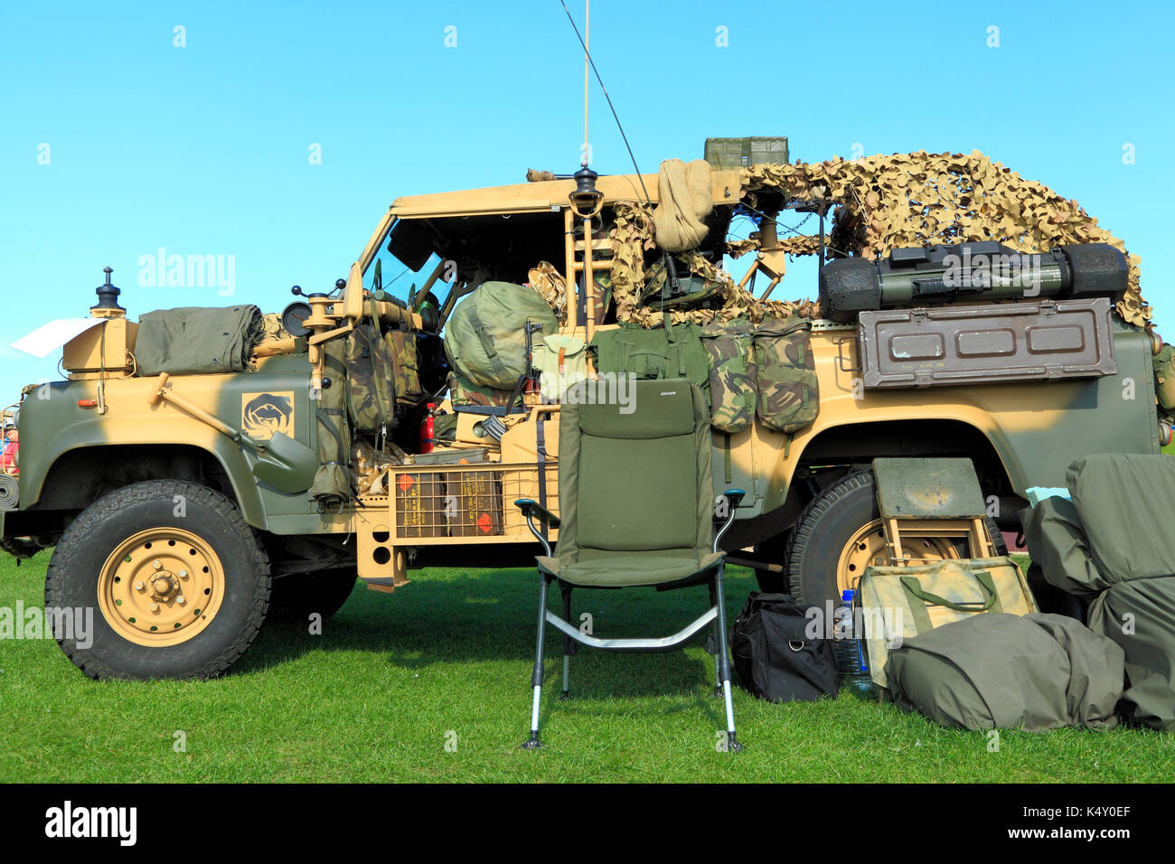 Britische Armee, Oldtimer, Truppentransporter, Militär, Fahrzeuge, England, Großbritannien Stockfoto