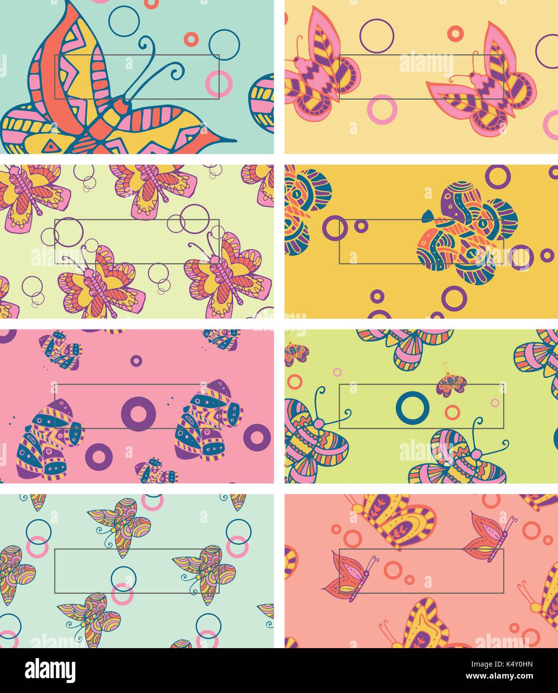 Set von verschiedenen Schmetterling Symbol Stock Vektor
