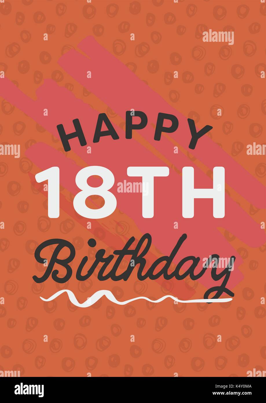 Alles gute zum Geburtstag 18 Jahre Grußkarte Stock-Vektorgrafik - Alamy