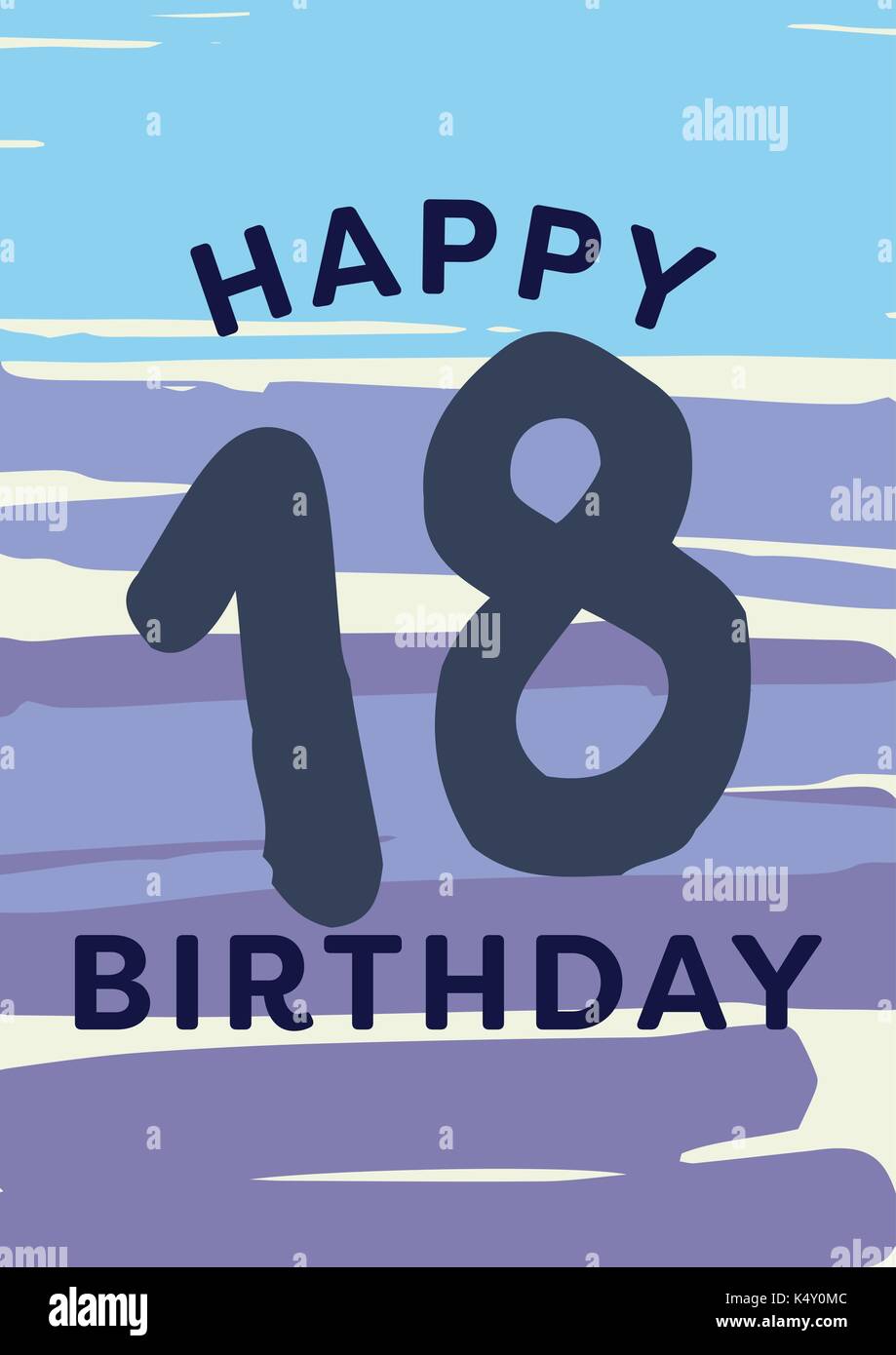 Alles gute zum Geburtstag 18 Jahre Grußkarte Stock-Vektorgrafik - Alamy