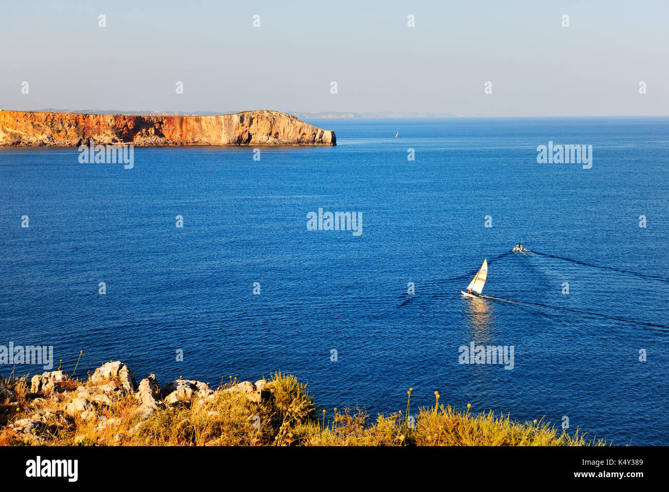 Sagres Cape, wo die große Welt Entdeckungen Portugals von Infante Dom Henrique geplant wurden. Algarve, Portugal Stockfoto