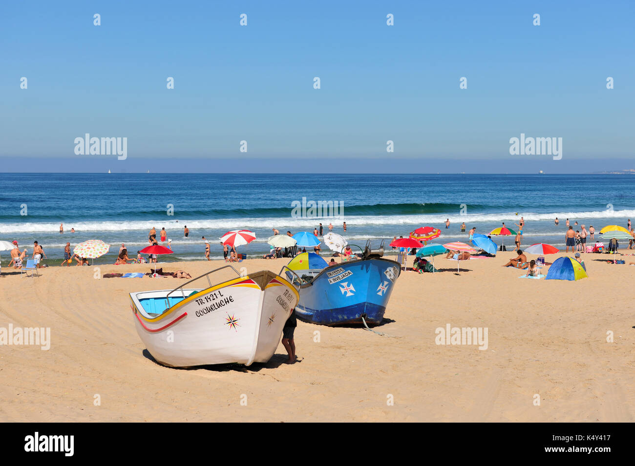 Costa da Caparica Strand, in der Nähe von Lissabon in Portugal Stockfoto