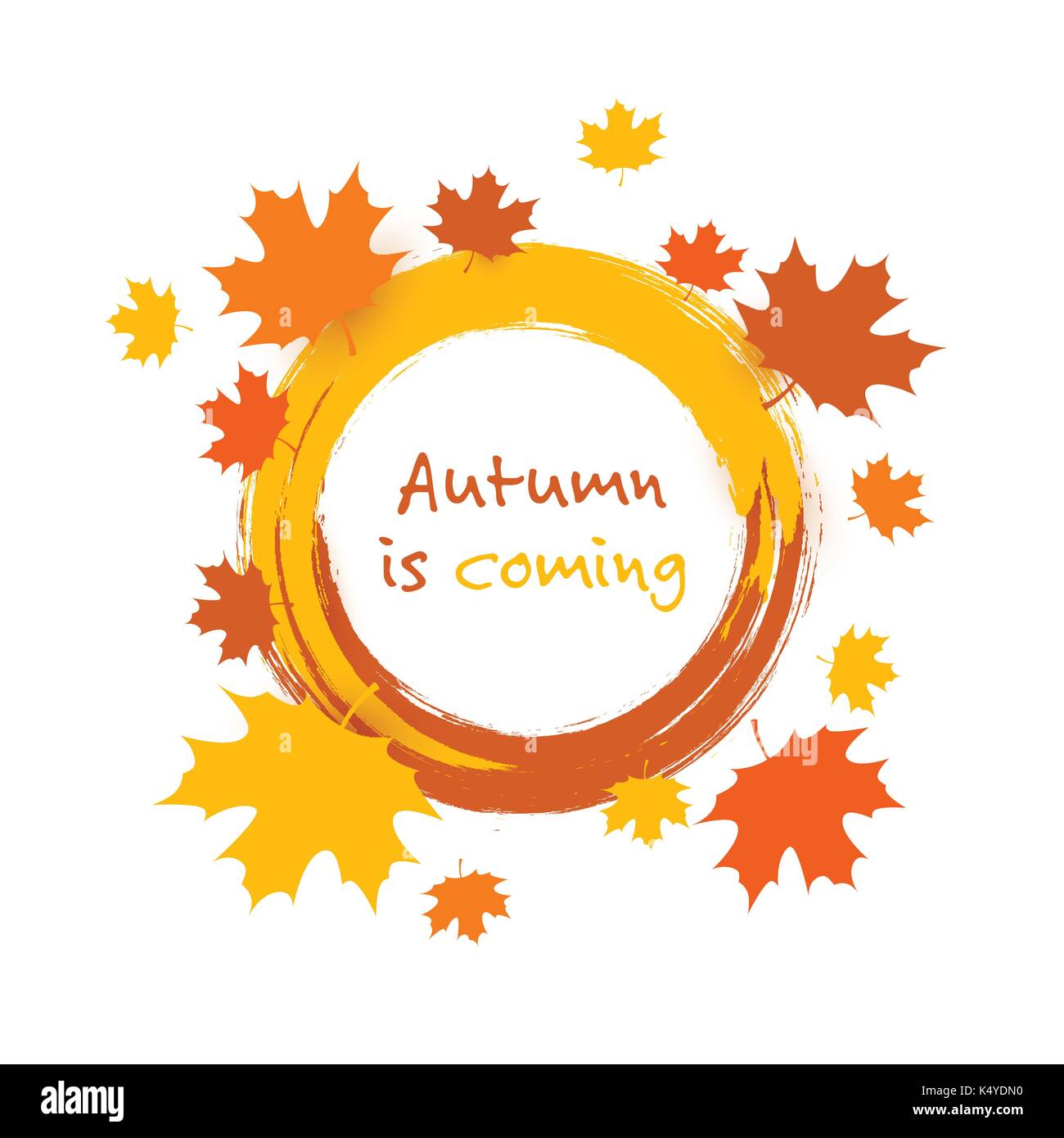 Der Herbst kommt - bunte Decken, Banner, Plakat, Poster oder Flyer Design mit Herbstlaub-EPS 10 Vector Hintergrund Vorlage Stock Vektor