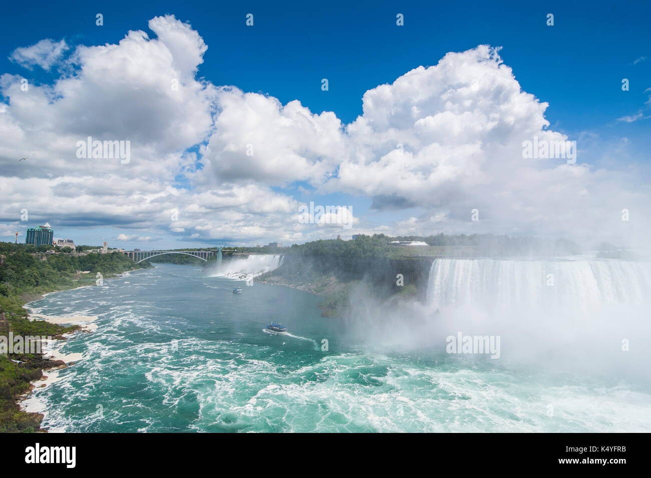 American Falls und Bridal Veil Falls, Niagara Falls, Ontario, Kanada Stockfoto