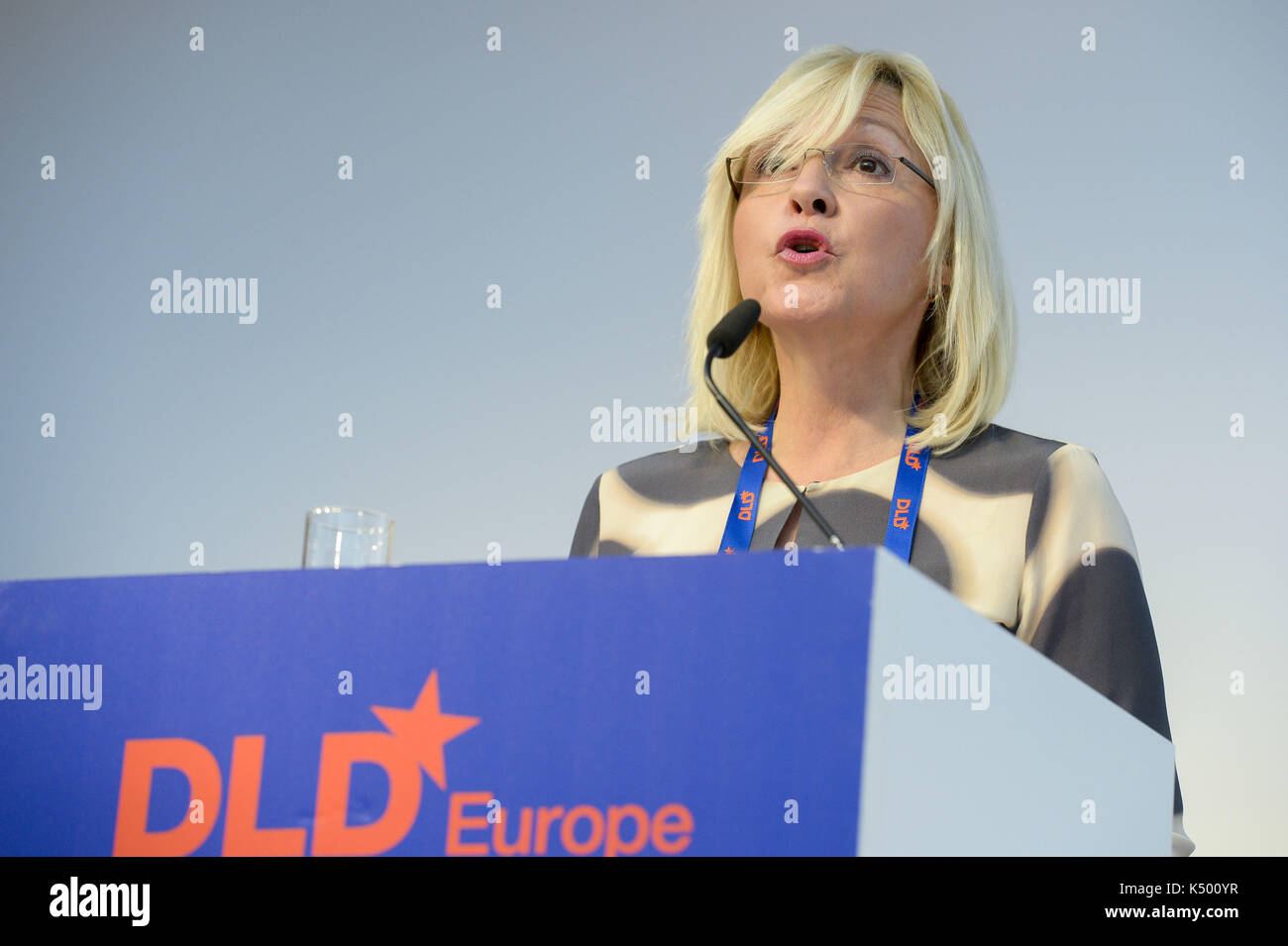 Brüssel, Belgien. 04 Sep, 2017. Beate Merk, Bayerischer Staatsminister für Europäische Angelegenheiten und Internationale Beziehungen DLD Europa 17, Vertretung des Freistaates Bayern bei der Europäischen Union, 4. September 2017. Freie Presse Bild © mélanie Wenger/Picture Alliance für DLD | Verwendung weltweit/picture Alliance Quelle: dpa/Alamy leben Nachrichten Stockfoto