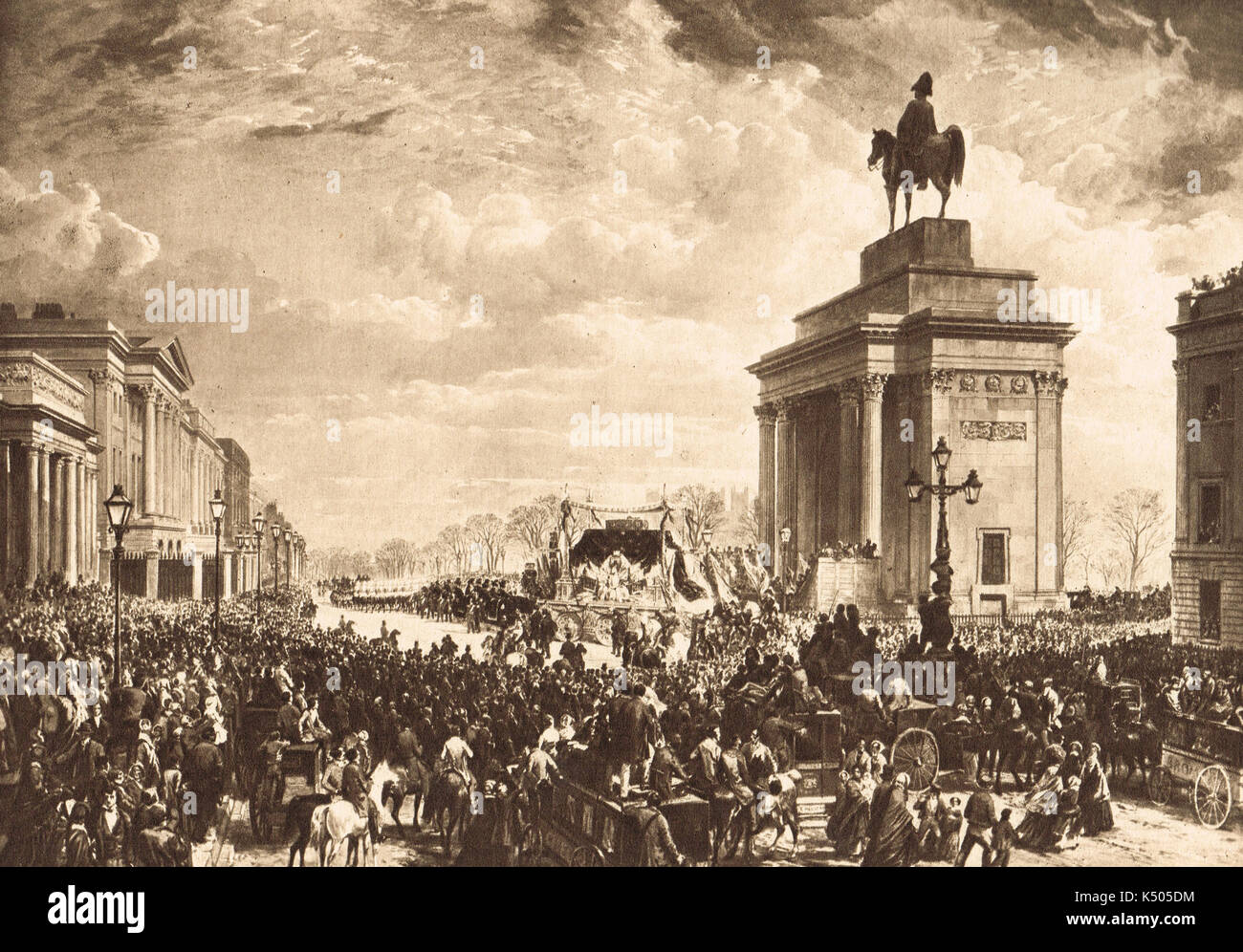 Herzog von Wellington Staatsbegräbnis 1852 Stockfoto