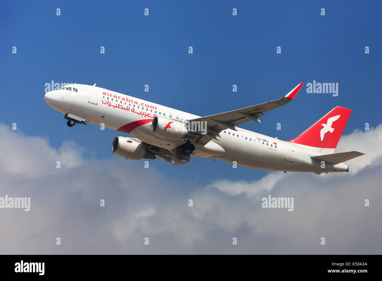 Barcelona, Spanien - 9. August 2017: Air Arabia Maroc Airbus A320 vom Flughafen El Prat in Barcelona, Spanien. Stockfoto