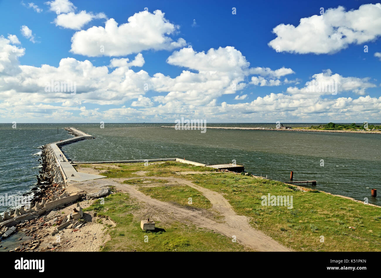 South Pier, schützende Küstenbefestigung. Baltijsk, Oblast Kaliningrad, Russland Stockfoto