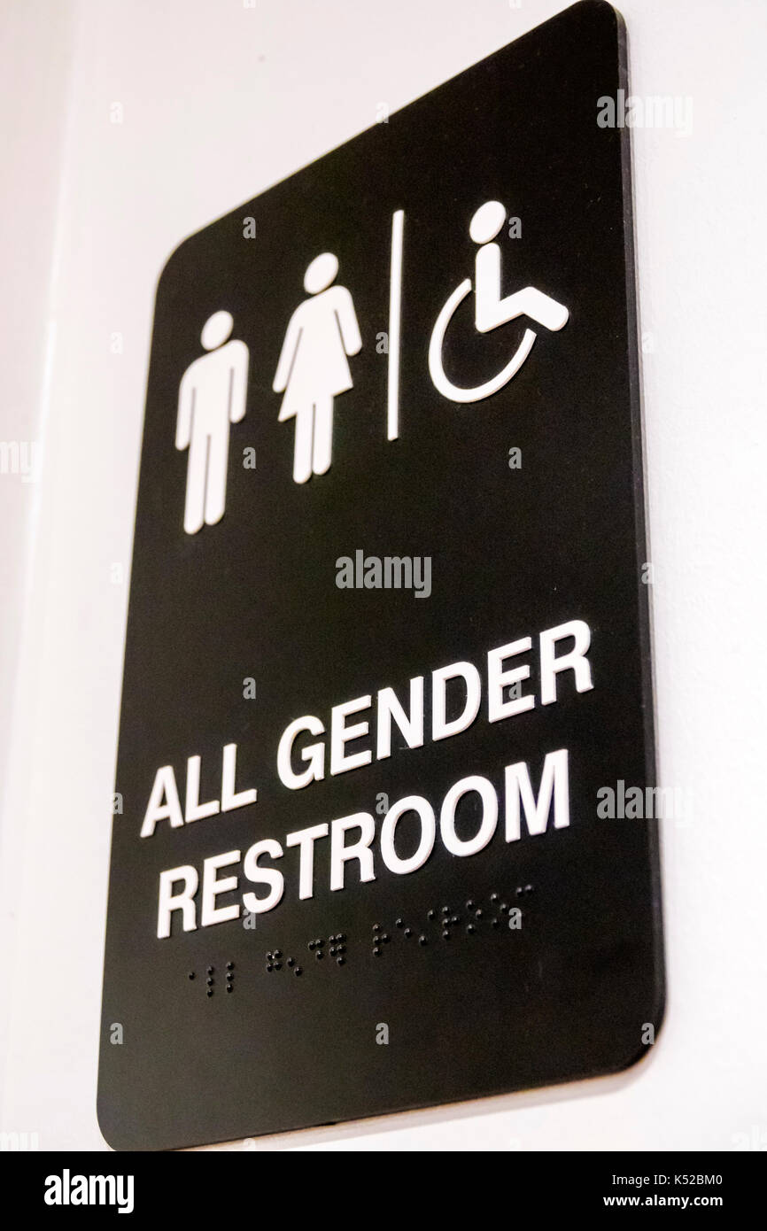 Savannah Georgia, alle Geschlechter Toiletten Zeichen, Symbol, Erwachsene Erwachsene Männer Männer Männer männlich, Frau Frauen weibliche Dame, behinderte Blindenschrift Stockfoto