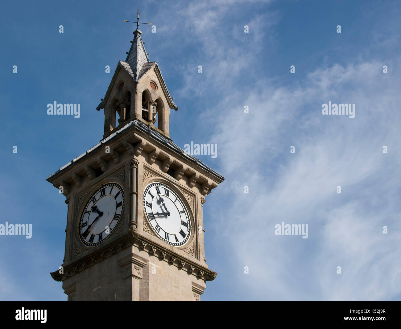 Prinz Albert Memorial Clock auf dem Platz, Barnstaple, Devon, Großbritannien Stockfoto