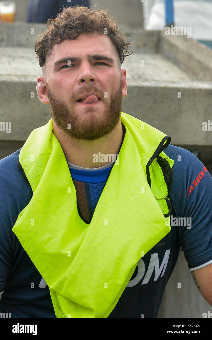 September 02, 2017. Toronto, Kanada - GLENN RILEY auf dem Feld während Super 8 s Runde 4 Spiel zwischen Toronto Wolfpack (Kanada) vs Whitehaven RLFC (Einheit Stockfoto