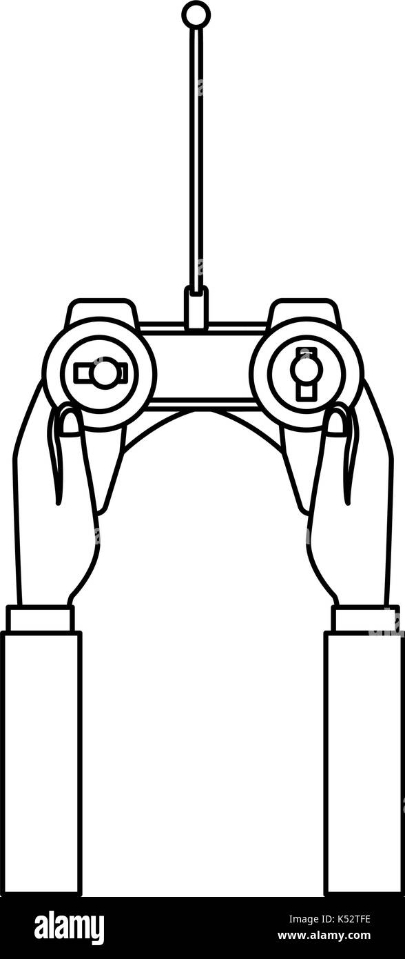 Hand halten Drone controller Gamepad mit Antenne Stock Vektor