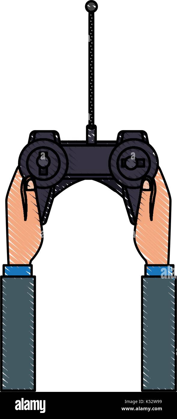 Hand halten Drone controller Gamepad mit Antenne Stock Vektor